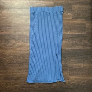 Ribbed midi skirt